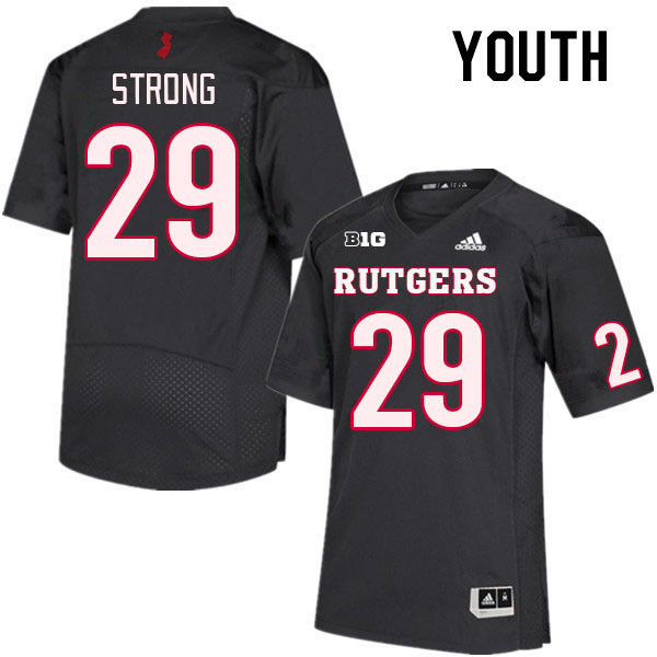 Youth #29 Ian Strong Rutgers Scarlet Knights College Football Jerseys Stitched Sale-Black - Click Image to Close